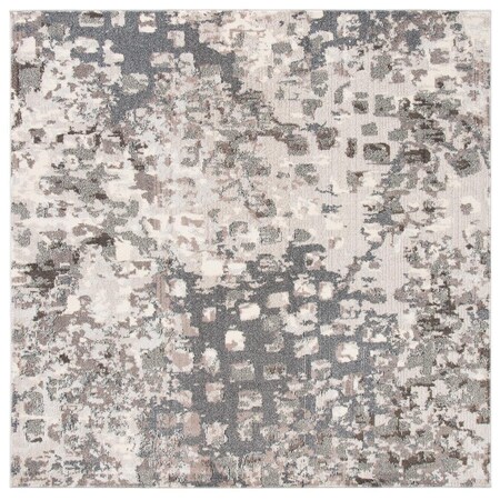 Flowers First 3 x 3 ft. Madison 400 Contemporary Square Area Rug Grey & Beige FL1890592